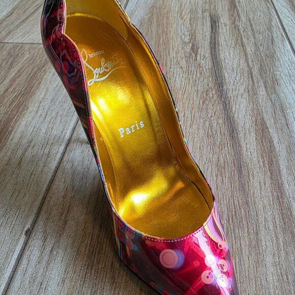 Christian Louboutin Hot Chick 100 DiscoLaser Multi Color Pumps Eur. 36.5 - Picture 6 of 12